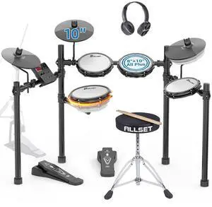 Groove Electric Drum Kit - 8" Double Layer Mesh Pads | 210+ Sounds | Full Size Kit/ 10" Cymbal & Rock Solid Pedals | Silent Practice | Compact foldable Design| Ideal for Kids & Adults Groove Electric Drum Kit - 8" Double Layer Mesh Pads | 210+ Sounds | Full Size Kit/ 10" Cymbal & Rock Solid Pedals | Silent Practice | Compact foldable Design| Ideal for Kids & Adults