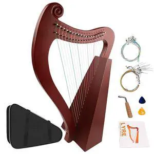 Lyre Harp, 23 Inches 19-String Zelkova Lyra Harp Kit, Stringed Musical Instruments with Tuning Wrench Gig Bag Instructions Extra Strings for Adults Beginners Lyre Harp, 23 Inches 19-String Zelkova Lyra Harp Kit, Stringed Musical Instruments with Tuning Wrench Gig Bag Instructions Extra Strings for Adults Beginners