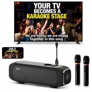 Karaoke Machine for TV with Dual Wireless Microphones, 6-Speaker Home Karaoke System, Screen Casting & HDMI 1080P Output,3D Surround Sound with DSP Audio, AI Hearing Protection for Kids & Family Party Karaoke Machine for TV with Dual Wireless Microphones, 6-Speaker Home Karaoke System, Screen Casting & HDMI 1080P Output,3D Surround Sound with DSP Audio, AI Hearing Protection for Kids & Family Party