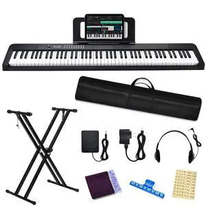 88 Key Keyboard Piano Electric Keyboard, 88 Key Digital Piano for for Beginner, with Power Adapter, Sustain Pedal, Stand, Bluetooth, Carrying Case, Headphones, USB-MIDI, for at Home/Stage 88 Key Keyboard Piano Electric Keyboard, 88 Key Digital Piano for for Beginner, with Power Adapter, Sustain Pedal, Stand, Bluetooth, Carrying Case, Headphones, USB-MIDI, for at Home/Stage