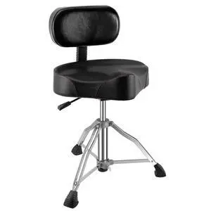 Drum Throne with Backrest Drum Chair, Portable Removable Drum Throne Seat Motorcycle Style Hydraulic Drum Stool for Adults with Adjustable Backrest & Memory Foam (Black PU-Leather) Drum Throne with Backrest Drum Chair, Portable Removable Drum Throne Seat Motorcycle Style Hydraulic Drum Stool for Adults with Adjustable Backrest & Memory Foam (Black PU-Leather)
