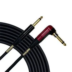 Gold INST Silent R-18 Guitar Instrument Cable, 1/4" TS Male Plugs, Gold Contacts, Right Angle silentPLUG to Straight Connectors, 18 Foot Gold INST Silent R-18 Guitar Instrument Cable, 1/4" TS Male Plugs, Gold Contacts, Right Angle silentPLUG to Straight Connectors, 18 Foot