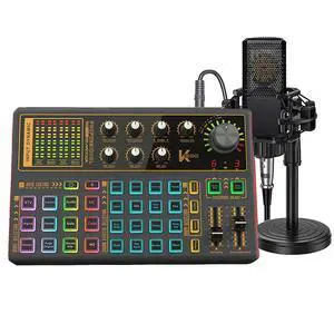 Podcast Equipment Bundle, K300 Sound Card with Podcast Microphone, Audio Interface for Music Recording Karaoke Singing Broadcast (AM200-K300S2) Podcast Equipment Bundle, K300 Sound Card with Podcast Microphone, Audio Interface for Music Recording Karaoke Singing Broadcast (AM200-K300S2)