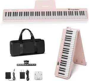 Portable Piano Keyboard, Semi-Weighted Folding Digital Piano 88 Key, Full Size, Wood Grain, Electric Piano Keyboard w/MIDI Bluetooth, Suitable for Adult, Toddler Portable Piano Keyboard, Semi-Weighted Folding Digital Piano 88 Key, Full Size, Wood Grain, Electric Piano Keyboard w/MIDI Bluetooth, Suitable for Adult, Toddler