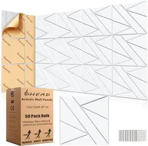 50 Pack Bulk Self-Adhesive Soundproof Wall Panels, 12 x 12 x 0.47 in Sound Proof Foam Panels for Walls, 1.2lb/ft³ High Density, Thicker 0.47in, Acoustic Panels, Duty for Large Walls White 50 Pack Bulk Self-Adhesive Soundproof Wall Panels, 12 x 12 x 0.47 in Sound Proof Foam Panels for Walls, 1.2lb/ft³ High Density, Thicker 0.47in, Acoustic Panels, Duty for Large Walls White