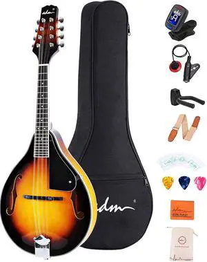 Acoustic Mandolin Instrument Kit Music A Style for Kids Students Adults Wood Mandolins Beginner Set With Bag, Tuner, Pick-up, Strap, Strings, Picks and Hanger, Sunbrust Acoustic Mandolin Instrument Kit Music A Style for Kids Students Adults Wood Mandolins Beginner Set With Bag, Tuner, Pick-up, Strap, Strings, Picks and Hanger, Sunbrust