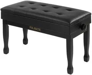 Adjustable Height Piano Bench with Storage, Solid Wood Duet Keyboard Stool, Waterproof Padded Seat Cushion, Multi-Use Bench for Piano, Vanity, Living Room, Bedroom XJ750-4(Black) Adjustable Height Piano Bench with Storage, Solid Wood Duet Keyboard Stool, Waterproof Padded Seat Cushion, Multi-Use Bench for Piano, Vanity, Living Room, Bedroom XJ750-4(Black)