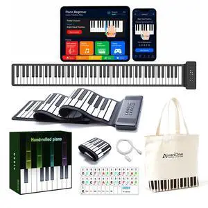 AIVANONE 88 Key Roll Up Piano keyboard Wireless APP | Foldable Design, Rechargeable Battery, Full-Size Keyboard Layout, Easy Storage and Carrying, Ideal for Beginners AIVANONE 88 Key Roll Up Piano keyboard Wireless APP | Foldable Design, Rechargeable Battery, Full-Size Keyboard Layout, Easy Storage and Carrying, Ideal for Beginners