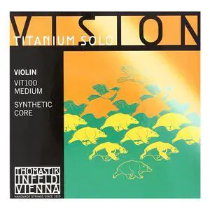 Thomastik Vision Titanium Solo Violin Strings Set, Titanium 4/4 Size Thomastik Vision Titanium Solo Violin Strings Set, Titanium 4/4 Size