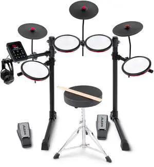 Turbo Max Electric Drum Set with Quiet 8" Mesh Pads, Lessons, Bluetooth and Accessories, Foldable Turbo Max Electric Drum Set with Quiet 8" Mesh Pads, Lessons, Bluetooth and Accessories, Foldable