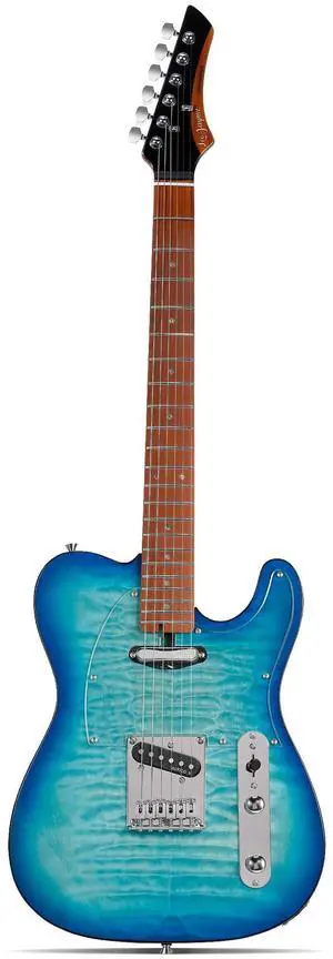 TL Electric Guitar - Ocean Maple Top, Mahogany Body, Maple Neck - Alnico V Pickups, Locking Tuners- Solid Choice for Beginners & Intermediate Players (Blue Ocean) TL Electric Guitar - Ocean Maple Top, Mahogany Body, Maple Neck - Alnico V Pickups, Locking Tuners- Solid Choice for Beginners & Intermediate Players (Blue Ocean)