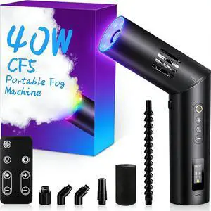 40W Portable Smoke Machine with Remote Control, CF5 Mini Handheld Fog Machine for Photography, Rechargeable Fogger for Indoor Outdoor, Small Fogger Haze Maker Halloween Party Cosplay Wedding 40W Portable Smoke Machine with Remote Control, CF5 Mini Handheld Fog Machine for Photography, Rechargeable Fogger for Indoor Outdoor, Small Fogger Haze Maker Halloween Party Cosplay Wedding
