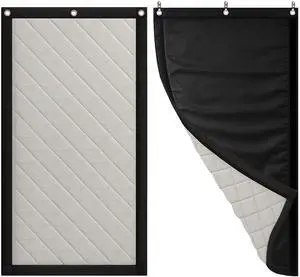 Soundproof Curtain 82.6" x 47.2", Heavy Duty Sound Dampening Curtain with Grommets & Wall Hooks, Multi-Layer Acoustic Curtain for Noise Reduction & Light Blocking, Black, Single Curtain Soundproof Curtain 82.6" x 47.2", Heavy Duty Sound Dampening Curtain with Grommets & Wall Hooks, Multi-Layer Acoustic Curtain for Noise Reduction & Light Blocking, Black, Single Curtain