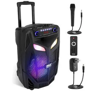800W Portable Bluetooth Speaker System Loud 12" Subwoofer, And Wireless Mic, Pa Speaker Is Wireless And Includes Wheels & 4 Hr Battery Life for Karaoke, Parties & Outdoors 800W Portable Bluetooth Speaker System Loud 12" Subwoofer, And Wireless Mic, Pa Speaker Is Wireless And Includes Wheels & 4 Hr Battery Life for Karaoke, Parties & Outdoors