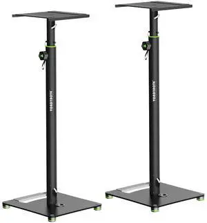 Pair Studio Monitor Stands 31"-50" Floor Monitor Speaker Stands | Adjustable Height, Cable Management, Heavy Duty, Flat Base Pair Studio Monitor Stands 31"-50" Floor Monitor Speaker Stands | Adjustable Height, Cable Management, Heavy Duty, Flat Base