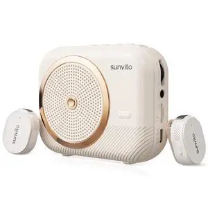 Voice Amplifier for Teachers, Portable Bluetooth Speaker with 2 Wireless Lavalier Microphones, Rechargeable Personal PA System for Classroom, Training, Meetings, Tour Guides, Yoga Voice Amplifier for Teachers, Portable Bluetooth Speaker with 2 Wireless Lavalier Microphones, Rechargeable Personal PA System for Classroom, Training, Meetings, Tour Guides, Yoga