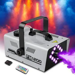 Fog Machine Outdoor Indoor 1200W, 6000CFM Smoke Machine with 12 LED Lights | 13 Colors & 4 Effects, Dual Wireless Remotes & Auto Fogger for Halloween, Parties, DJ, Stage, Wedding Events Fog Machine Outdoor Indoor 1200W, 6000CFM Smoke Machine with 12 LED Lights | 13 Colors & 4 Effects, Dual Wireless Remotes & Auto Fogger for Halloween, Parties, DJ, Stage, Wedding Events