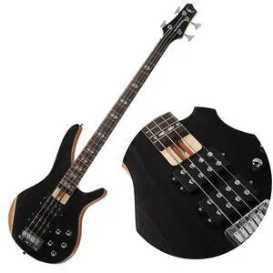 Bullfighter 4-String Electric Bass Guitar, Professional Natural Wood Bass Guitar with Natural Matte Finish, Simple Unpainted Aesthetic DB Bullfighter 4-String Electric Bass Guitar, Professional Natural Wood Bass Guitar with Natural Matte Finish, Simple Unpainted Aesthetic DB