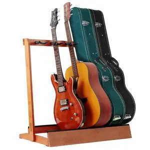 Multiple Guitar Stand 5 Holders Wooden Guitar Stands Floor Rack for Guitars and Case,Electric,Acoustic Guitar, Bass, Cello-German Ash wood Multiple Guitar Stand 5 Holders Wooden Guitar Stands Floor Rack for Guitars and Case,Electric,Acoustic Guitar, Bass, Cello-German Ash wood