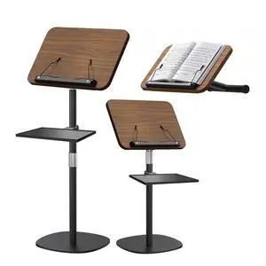 2-in-1 Wooden Music Stand, Floor & Tabletop Sheet Music Stand with Tray | Music Stand for Sheet Music 16.5"-51" Adjustable Height & Tilting Angle, Ideal for Violin, Guitar & Classroom (Walnut Effect) 2-in-1 Wooden Music Stand, Floor & Tabletop Sheet Music Stand with Tray | Music Stand for Sheet Music 16.5"-51" Adjustable Height & Tilting Angle, Ideal for Violin, Guitar & Classroom (Walnut Effect)