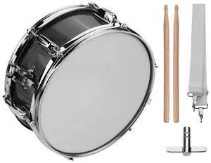 12inch Snare Drum with Drumsticks Shoulder Strap Drum Key, Percussion Instrument for Students Beginners, Portable Marching Snare Drum Set (Black) 12inch Snare Drum with Drumsticks Shoulder Strap Drum Key, Percussion Instrument for Students Beginners, Portable Marching Snare Drum Set (Black)