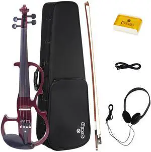 4/4 Full Size Electric Violin, Solid Maple with Ebony Fittings, Red 4/4 Full Size Electric Violin, Solid Maple with Ebony Fittings, Red