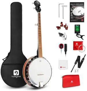Banjo 5 String Full Size Banjos Set with Resonator, Remo Head, Beginner Banjo Kit with Closed Back, Premium Accessories for Adults, Teenager Banjo 5 String Full Size Banjos Set with Resonator, Remo Head, Beginner Banjo Kit with Closed Back, Premium Accessories for Adults, Teenager