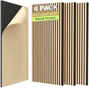 Dual-Layer Thickened Acoustic Wall Panels Self Adhesive, 4 Pack 47.2"x23.6"x0.72" High Density Large Sound Proof Panels for Walls, Peel and Stick Wall Panels for Interior Wall Décor, Oak Dual-Layer Thickened Acoustic Wall Panels Self Adhesive, 4 Pack 47.2"x23.6"x0.72" High Density Large Sound Proof Panels for Walls, Peel and Stick Wall Panels for Interior Wall Décor, Oak