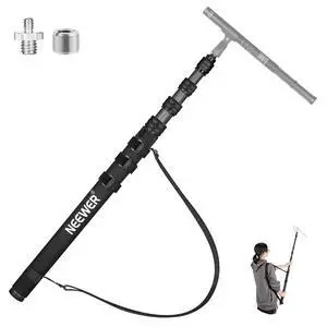 Upgraded Microphone Boom Pole, 9.8ft/300cm Telescopic Carbon Fiber Mic Boom Arm with 5 Sections, 1/4" 3/8" 5/8" Screw Adapters, Cable Straps, Shoulder Strap & Storage Bag, MS-300CB (Black) Upgraded Microphone Boom Pole, 9.8ft/300cm Telescopic Carbon Fiber Mic Boom Arm with 5 Sections, 1/4" 3/8" 5/8" Screw Adapters, Cable Straps, Shoulder Strap & Storage Bag, MS-300CB (Black)