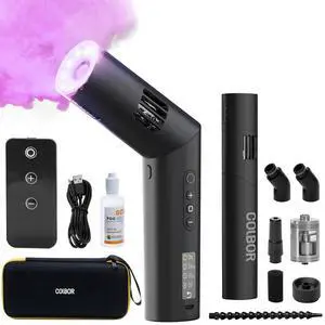 CF5 Portable Fog Machine with Remote Control, 40W Rechargeable Handheld Smoke Machine for Photography/Christmas/Cosplay, Mini Fogger with RGB Lighting & Tyndall Effect (Indoor/Outdoor Use) CF5 Portable Fog Machine with Remote Control, 40W Rechargeable Handheld Smoke Machine for Photography/Christmas/Cosplay, Mini Fogger with RGB Lighting & Tyndall Effect (Indoor/Outdoor Use)