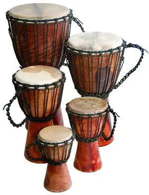 Djembe Beginner Drum 24" Tall 9-10.5" Head Mahogany Wood Goat Skin | Handmade drum with natural materials; warm, resonant sound for beginners, performers, and percussion practice Djembe Beginner Drum 24" Tall 9-10.5" Head Mahogany Wood Goat Skin | Handmade drum with natural materials; warm, resonant sound for beginners, performers, and percussion practice