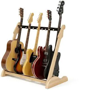 Bamboo Guitar Rack for Multiple Guitars, Adjustable Multi Guitar Stand Wood | Adjustable Dividers, Soft Padding, Large-Capacity Storage, Holds Acoustic, Electric, Bass Guitars, Cases and Gig Bags Bamboo Guitar Rack for Multiple Guitars, Adjustable Multi Guitar Stand Wood | Adjustable Dividers, Soft Padding, Large-Capacity Storage, Holds Acoustic, Electric, Bass Guitars, Cases and Gig Bags