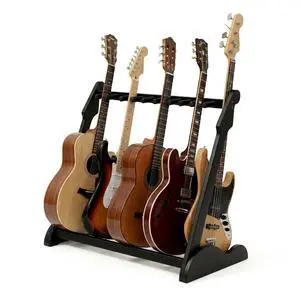 Bamboo Guitar Rack for Multiple Guitars, Adjustable Multi Guitar Stand Wood | Adjustable Dividers, Soft Padding, Large-Capacity Storage, Holds Acoustic, Electric, Bass Guitars, Cases and Gig Bags Bamboo Guitar Rack for Multiple Guitars, Adjustable Multi Guitar Stand Wood | Adjustable Dividers, Soft Padding, Large-Capacity Storage, Holds Acoustic, Electric, Bass Guitars, Cases and Gig Bags