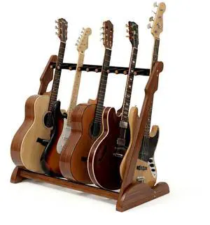 Bamboo Guitar Rack for Multiple Guitars, Adjustable Multi Guitar Stand Wood | Adjustable Dividers, Soft Padding, Large-Capacity Storage, Holds Acoustic, Electric, Bass Guitars, Cases and Gig Bags Bamboo Guitar Rack for Multiple Guitars, Adjustable Multi Guitar Stand Wood | Adjustable Dividers, Soft Padding, Large-Capacity Storage, Holds Acoustic, Electric, Bass Guitars, Cases and Gig Bags