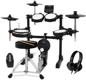 Electronic Drum Set Electric Drum Kit with 4 Quiet Mesh Pads and 6" Kick Drum, 360 Sounds, Headphones, Sticks, Dual Bluetooth function, Suit for Beginner Electronic Drum Set Electric Drum Kit with 4 Quiet Mesh Pads and 6" Kick Drum, 360 Sounds, Headphones, Sticks, Dual Bluetooth function, Suit for Beginner