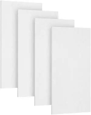 Large Acoustic Panels Self-Adhesive, 4PCS 44.1" x 21.7" Sound Absorbing Panel, Acoustic Wall Panels for Interior Wall Decor and Recording Studio Acoustical Treatments, Living Room, Office, White Large Acoustic Panels Self-Adhesive, 4PCS 44.1" x 21.7" Sound Absorbing Panel, Acoustic Wall Panels for Interior Wall Decor and Recording Studio Acoustical Treatments, Living Room, Office, White