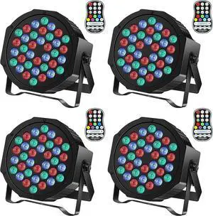 Rechargeable Par Can Lights Wireless LED Uplights Battery Powered Uplighting RGB 36W Stage Lighting for Events DJ Disco Wedding Party - 4 Pack Rechargeable Par Can Lights Wireless LED Uplights Battery Powered Uplighting RGB 36W Stage Lighting for Events DJ Disco Wedding Party - 4 Pack