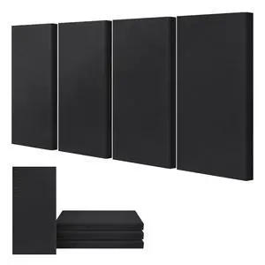 4Pcs Acoustic Fiberglass Panels 23.6" x 11.8" Sound Absorbing,DeepBlack | 2" Thick, Sound Absorbing, For Studio & Home, Includes Wall Mounting Bracket, Easy Installation 4Pcs Acoustic Fiberglass Panels 23.6" x 11.8" Sound Absorbing,DeepBlack | 2" Thick, Sound Absorbing, For Studio & Home, Includes Wall Mounting Bracket, Easy Installation