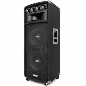 Portable Cabinet PA Speaker System - 1600 Watt Outdoor Sound System Vehicle Stereo Speakers w/Dual 12" Woofers, 3.4" Piezo Tweeters, 5"x12" Super Horn Midrange, Crossover Network - Pro PADH212 Portable Cabinet PA Speaker System - 1600 Watt Outdoor Sound System Vehicle Stereo Speakers w/Dual 12" Woofers, 3.4" Piezo Tweeters, 5"x12" Super Horn Midrange, Crossover Network - Pro PADH212