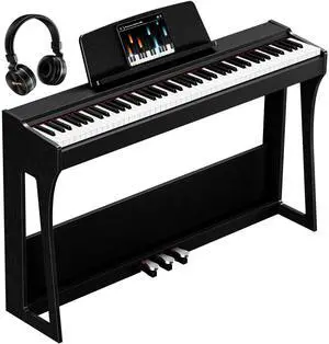 88 Keys Weighted Keyboard Piano, Full Size Hammer Action Digital Piano with Speakers, Wooden Upright Digital Piano, Electronic Piano Keyboard with Furniture Stand Suitable for Beginners 88 Keys Weighted Keyboard Piano, Full Size Hammer Action Digital Piano with Speakers, Wooden Upright Digital Piano, Electronic Piano Keyboard with Furniture Stand Suitable for Beginners