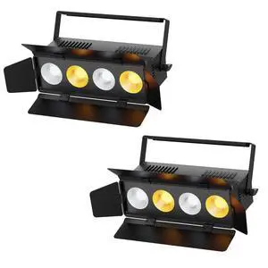 Stage Lights with Barn Doors, 4x50W LED Par Can Lights DMX512 Sound Activated, Cool White and Warm White COB Spotlights Uplights for Events Wedding Parties Concert Church Theater Christmas Packs of 2 Stage Lights with Barn Doors, 4x50W LED Par Can Lights DMX512 Sound Activated, Cool White and Warm White COB Spotlights Uplights for Events Wedding Parties Concert Church Theater Christmas Packs of 2