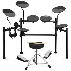 Electric Drum Set with 4 Quiet Drum Pads,Portable and Solid Drum Set for Beginner with 200 Sounds,2 Switch Pedal,Drum Throne,Drumsticks,Headphones (UAED-403TS) Electric Drum Set with 4 Quiet Drum Pads,Portable and Solid Drum Set for Beginner with 200 Sounds,2 Switch Pedal,Drum Throne,Drumsticks,Headphones (UAED-403TS)