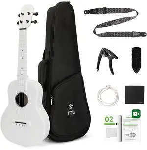 23" Carbon Fiber Concert Ukulele -Waterproof, Ultra-Lightweight (1.25 lbs),Beginner-Friendly Ukulele For Kids, Ideal For Professionals & Outdoor Adventures (White) 23" Carbon Fiber Concert Ukulele -Waterproof, Ultra-Lightweight (1.25 lbs),Beginner-Friendly Ukulele For Kids, Ideal For Professionals & Outdoor Adventures (White)