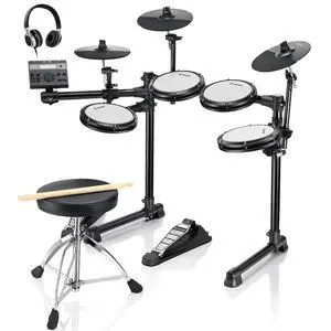 Electric Drums, DED-200 LITE Electronic Drum Kit for Beginner with 450+ Sounds, USB MIDI, Quiet Mesh Pads, Throne, Headphones, Sticks and 40 Melodics Lessons Electric Drums, DED-200 LITE Electronic Drum Kit for Beginner with 450+ Sounds, USB MIDI, Quiet Mesh Pads, Throne, Headphones, Sticks and 40 Melodics Lessons