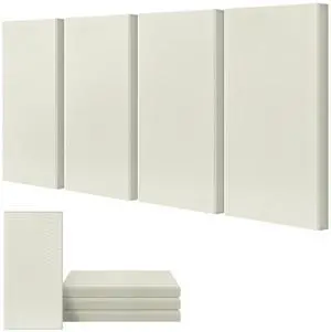 4Pcs Acoustic Fiberglass Panel 23.6" x 11.8" Sound Absorbing Panel,Beige | 2" Thick, Sound Absorbing, For Studio & Home, Includes Wall Mounting Bracket, Easy Installation 4Pcs Acoustic Fiberglass Panel 23.6" x 11.8" Sound Absorbing Panel,Beige | 2" Thick, Sound Absorbing, For Studio & Home, Includes Wall Mounting Bracket, Easy Installation