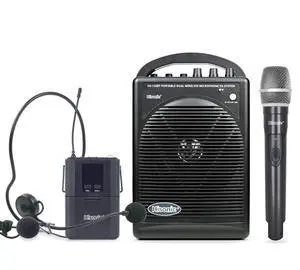 HS122BT-HL Portable and Rechargeable PA System with Dual UHF Wireless Microphones & Bluetooth Connection HS122BT-HL Portable and Rechargeable PA System with Dual UHF Wireless Microphones & Bluetooth Connection