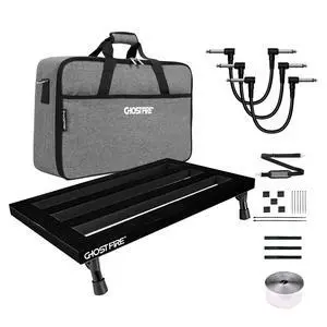 Ghost Fire Guitar Pedal Board Aluminum Alloy 1.76lb Super light Effect Pedalboard 19.8''x11.5'' with Carry Bag and Effects Pedal Patch Cables(3 Pack) Ghost Fire Guitar Pedal Board Aluminum Alloy 1.76lb Super light Effect Pedalboard 19.8''x11.5'' with Carry Bag and Effects Pedal Patch Cables(3 Pack)
