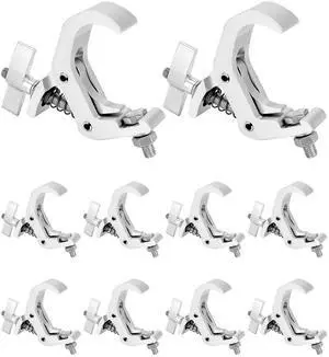 Aluminum Stage Light Truss Clamp 10 Pack, 1.18" to 1.97" Fit, 330lb Load for DJ Booth, Theatrical Rig & Event Setup Aluminum Stage Light Truss Clamp 10 Pack, 1.18" to 1.97" Fit, 330lb Load for DJ Booth, Theatrical Rig & Event Setup