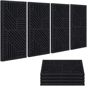4 Pcs Decor Acoustic Panel 23.6x11.8" Self Adhesive Acoustic Wall Art | Peel and Stick Composite Acoustic Wall Panels, 1.18" Thick 3D Decorative Art Panels for Home Studio Office Living Room 4 Pcs Decor Acoustic Panel 23.6x11.8" Self Adhesive Acoustic Wall Art | Peel and Stick Composite Acoustic Wall Panels, 1.18" Thick 3D Decorative Art Panels for Home Studio Office Living Room