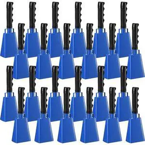 24 Pcs Cow Bell 9 '' Cheering Bell Cow Bells Noise Makers for Sporting Events Football Cowbell with Handle Loud Musical Instrument for Wedding School Classroom Alarm(blue,9 '') 24 Pcs Cow Bell 9 '' Cheering Bell Cow Bells Noise Makers for Sporting Events Football Cowbell with Handle Loud Musical Instrument for Wedding School Classroom Alarm(blue,9 '')